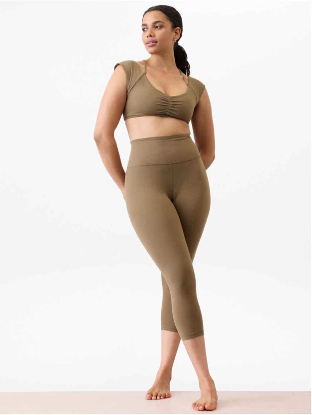 Athleta Elation Ultra High Rise Capri Brown Women's Large Tall